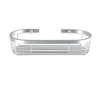 Tatay Estantería de Ducha Ice Aluminio Anticorrosión con Tornillos | Estantería Ducha | Medidas 12x6,5x29 cm | Quick Fix | Sin Taladro | Drenaje Eficiente | Aluminio Ovalado | Diseño Moderno