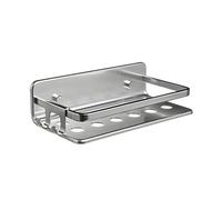 Tatay Estantería de Ducha Serenity 10x5,5x20 cm con Tornillos Quick Fix | Estantería Ducha | Aluminio Anticorrosión | Resiste Humedad | Sin Taladro | Drenaje Eficiente | Formato Rectangular, Plateado