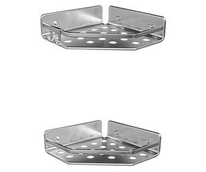 Tatay Estantería de Ducha Serenity Aluminio Anticorrosión con Tornillos | Estantería Ducha | Medidas 20x5,5x20 cm | Quick Fix | Sin Taladro | Drenaje Eficiente | Diseño Rinconero | Pack 2, Plateado