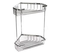 Tatay cestillo rinconero Krom, Dos Alturas, estantes con Abertura Frontal, diseño Funcional y práctico, Fabricado en latón Cromado y Acero INOX.