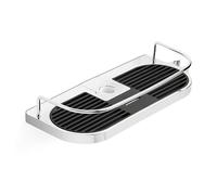 TATAY Estantería de Ducha para la Barra sin taladrar, Ajustable para Barras de 18mm, 22mm y 25mm, Estante Elevable y con Barandilla, 100% Inoxidable. Medidas 11 x 4 x 30 cm