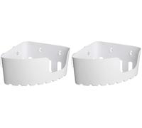 Tatay Estanteria Ducha Sin Taladro Esquina | Incluye Ventosas | Soporta 2 kg | Polipropileno Resiste Humedad | Medida Rinconera | 20 x 20 x 11 cm - Modelo Standard - Blanco (Paquete de 2)
