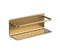 Tatay Cestillo Rectangular de la Colección Serenity, De Aluminio, Color Dorado, Medidas 12x10x30 cm