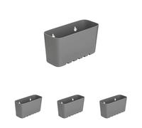 Tatay Estanteria Ducha Sin Taladro Rectangular | Incluye Ventosas | Soporta 1,5 kg | Polipropileno Resiste Humedad | Medida Pequeña | 20 x 8,5 x 11 cm - Modelo Standard - Gris (Paquete de 4)