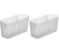 Tatay Estanteria Ducha Sin Taladro Rectangular | Incluye Ventosas | Soporta 1,5 kg | Polipropileno Resiste Humedad | Medida Pequeña | 20 x 8,5 x 11 cm - Modelo Standard - Glacé (Paquete de 2)