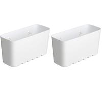 Tatay Estanteria Ducha Sin Taladro Rectangular | Incluye Ventosas | Soporta 1,5 kg | Polipropileno Resiste Humedad | Medida Pequeña | 20 x 8,5 x 11 cm - Modelo Standard - Blanco (Paquete de 2)