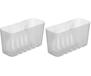 Tatay Estanteria Ducha Sin Taladro Rectangular | Incluye Ventosas | Soporta 1,5 kg | Polipropileno Resiste Humedad | Medida Pequeña | 20 x 8,5 x 11 cm - Modelo Standard - Glacé (Paquete de 2)