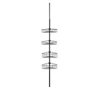 Tatay Estanteria Telescopica Baño 4 Cestillos 35,5x21,5x27 cm Soporta 40kg | Estanteria Telescopica Baño 4 Cestillos | Aluminio Anticorrosión | Diseño Telescópico | Sistema Fijación a Presión, Negro