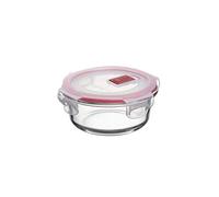 Tatay Fiambrebra de Alimentos, Vidrio, Hermética, 0.4 L de Capacidad, Tapa de Clip, Libre de BPA, Apto Microondas, Horno, Congelador y Lavavajillas, Color Rojo, Medidas 13.7 x 13.7x 6.2 cm