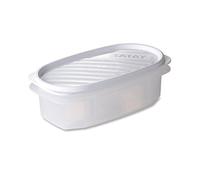 TATAY - Contenedor de alimentos ovalado con tapa flexible blanca, libre de BpA, capacidad 0.5 L