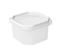 Tatay Fiambrera de Alimentos, Hermética, 0,6L de Capacidad, Tapa Flexible a Presión, Libre de BPA, Apto Microondas y Lavavajillas, Color Blanco. Medidas: 12 x 12 x 7.5 cm