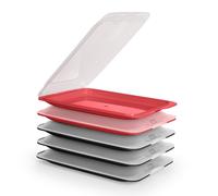 Tatay Fresh - Set De 5 Recipientes Porta Embutidos Y Alimentos. Negro Y Burdeos