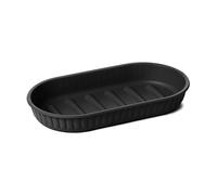 TATAY Jabonera Baño Negro | Plástico Reciclado y Resistente | Fabricado en España de Forma Responsable | Jabonera de Diseño Minimalista | Limpieza Fácil | 15 x 8,2 x 2,1 cm - Colección Baobab