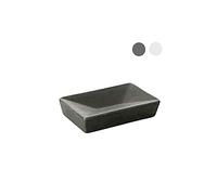 TATAY Jabonera Baño Thai Cerámica Resistente Jabonera Colección Sobremesa | Jabonera Baño | Medidas 12x7,8x2,8 cm | Cerámica Resistente | Jabonera Colección Sobremesa, Gris Antracita