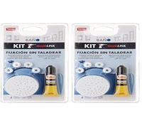 Tatay Kit Adhesivo Armarios Baño | Bases para fijación de Armario Baño sin Taladro | Cada Adhesivo Soporta hasta 6 kg | No Mancha ni Daña los Azulejos | Material: ABS - Kit Glue & Fix (Paquete de 2)