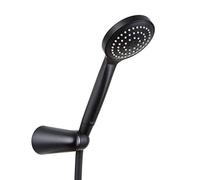 TATAY Kit Alcachofa Ducha Verona con Soporte y Manguera 1.5M, 10 cm de Diámetro, de ABS, 1 posición, Sistema de Ahorro de Agua y Antical, Fácil Limpieza, Negro