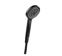 TATAY Kit de ducha Verona – Alcachofa de ahorro de agua y flexo 1,5 m – Negro (16x8x30 cm)