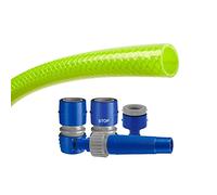 TATAY Kit Manguera Jardín 15 m Ø5/8" 15mm Anti-UV Hecho en España 3 Capas | Kit Manguera | Resiste 21 Bares | Rango +60°/-20° | Refuerzo Trenzado | Sin Cadmio/Plomo | Sin BPA | Metros Ø5/8" 15mm, Verde