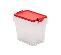Tatay Lote 3 Cajas de Almacenaje con Tapa, 15L de Capacidad, con Asas, Tapa 100% Materiales reciclados, Libre de BPA, Rojo. Medidas 25 x 36 x 26 cm