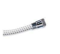 TATAY Manguera de Ducha Loop Reforzado, 1.5M, Flexo de PVC, Rosca Universal G 1/2", Blanco Cromado