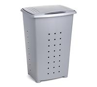 TATAY Millenium Cesto para Ropa Sucia con Tapa, 60 l de Capacidad, Plástico Polipropileno, Gris, 43 x 35,5 x 64 cm