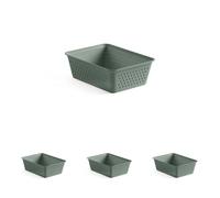 Tatay Organizador A6 Bohol, de Polipropileno, Libre de BPA, Plástico 100% Reciclado. Verde. Medidas 12,5 x 16,5 x 5,5 cm (Paquete de 4)