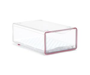 Tatay Organizador de Nevera Fresh Box Large 2,8 L 27x16x9 cm Diseño Modular | Organizador Nevera | Rejilla Descongelante | Diseño Apilable | Plástico Libre de BPA | Cajón Extraíble, Transparente