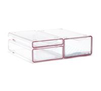 Tatay - Organizadores Nevera Fresh Box | Set de 3 uds: S+M+L | Transparente | Organizador Frigorifico con Cajón Extraíble y Rejilla Descongelante | 3 Tamaños | Modular y Apilable | Plástico Libre de BPA