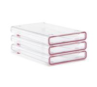 Tatay Organizadores Nevera Fresh Box Small 27x16x3 cm Plástico Libre de BPA | Organizadores Nevera Fresh Box Small | Set de 3 Piezas | Capacidad 0,6 L | Diseño Apilable | Cajón Extraíble, Transparente