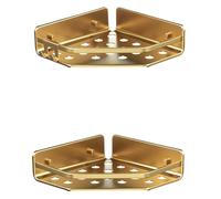 Tatay Cestillo Rinconero de la Colección Serenity, Pack de Dos Unidades, De Aluminio, Color Dorado, Medidas 20x12x20 cm