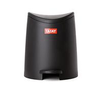 Tatay Papelera Baño con Pedal Estándar, 3L de Capacidad, de Polipropileno, Libre de BPA, Color Negro, Medidas 19 x 21.8 x 22.1 cm