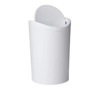 Tatay Papelera Baño con Tapa Basculante, 6L de Capacidad, de Polipropileno, Libre de BPA, Color Blanco, Medidas 19 x 19 x 28 cm