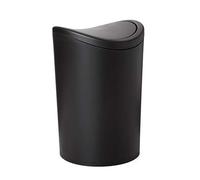 Tatay Papelera Baño con Tapa Basculante, 6L de Capacidad, de Polipropileno, Libre de BPA, Color Negro, Medidas 19 x 19 x 28 cm