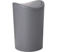 Tatay Papelera Baño con Tapa Basculante, 6L de Capacidad, de Polipropileno, Libre de BPA, Color Gris, Medidas 19 x 19 x 28 cm