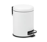 Tatay Papelera Baño con Pedal de Acero Inoxidable, 5L de Capacidad, Interior Extraíble, Cierre con Caída Amortiguada, Libre de BPA, Color Blanco, Medidas 29 x 22 x 27 cm