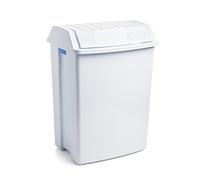 Tatay Papelera Basculante 40x33,5x57,5 cm Uso Interior Apto Bolsas | Papelera Basculante | Capacidad 49 L | Plástico Resistente Libre de BPA | De 30L a 50L | Con Tapa | Uso Interior, Blanco