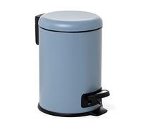 Tatay Papelera baño Nordic 3L, pedal acero inoxidable, interior extraíble, cierre amortiguado, azul