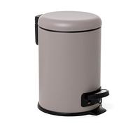 TATAY Papelera baño Modelo Nordic – Pedal acero inoxidable, 3L, interior extraíble, Taupe