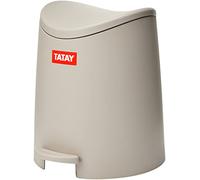 TATAY 3L Pequeño Cubo de baño con Apertura a Pedal, Beige, 19x22.1x0.41 cm