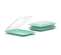Tatay Porta Embutidos Fresh 17x3,2x25,2 cm Tapa Extraíble Diseño Apilable | Porta Embutidos | Set de 3 Piezas | Lavavajillas, Microondas, Nevera y Congelador | Sin BPA | Tupper Embutido Nevera, Menta
