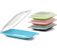 TATAY Set de 4 Porta Embutidos y Alimentos Fresh MINI, Libre de BPA, Reutilizables, Apilables, Apto Lavavajillas y Microondas, Color Surtido. Medidas 12 x 3,1 x 18 cm