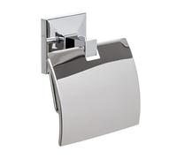 Tatay Portarrollos Papel Higienico Sin Taladro o con Taladro | Incluye Kit Glue&Fix (Resistencia 10kg) y Tornillos | Inoxidable | Colgador Papel Higienico | 12x4,5x12cm - Modelo Iconik - Metalizado