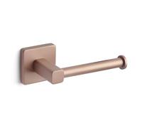 TATAY Portarrollos Papel Higienico Sin Taladro | Sistema Fijación 3M | Cómodo y Sin Taladrar | Acabado Mate y Elegante | 100% inoxidable | Resistencia 5 kg | 6 x 6,5 x 16cm - Colección Kalo - Oro Rosa