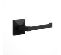 Tatay Portarrollos Papel Higienico Sin Tapa | con o Sin Taladro | Incluye Kit Glue&Fix (Resistencia 10kg) y Tornillos | 100% Inoxidable | Colgador Papel Higienico | 6x6,5x16cm - Modelo Iconik - Negro