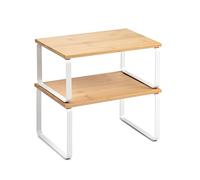 Tatay Set de Estantería de cocina Modular, de MDF y Acero Inoxidable, Fabricado en China, Soporta hasta 8 Kg, Color Madera y Blanco. Medidas 30 x 19.5 x 30 cm