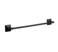 TATAY Soporte Toallas Baño Sin Taladro o con Taladro Grande | Incluye Fijador Kit Glue&Fix (Resistencia 5kg) y Tornillos | Acero Inoxidable | Moderno | 6 x 6,5 x 60 cm - Modelo Iconik - Negro