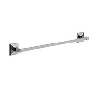 TATAY Soporte Toallas Baño Sin Taladro o con Taladro Grande | Incluye Fijador Kit Glue&Fix (Resistencia 5kg) y Tornillos | Acero Inoxidable | Moderno | 6 x 6,5 x 60 cm - Modelo Iconik - Metalizado