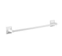 TATAY Soporte Toallas Baño Sin Taladro o con Taladro Grande | Incluye Fijador Kit Glue&Fix (Resistencia 5kg) y Tornillos | Acero Inoxidable | Moderno | 6 x 6,5 x 60 cm - Modelo Iconik - Blanco