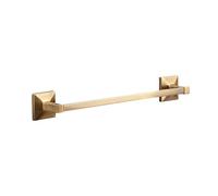 TATAY Soporte Toallas Baño Sin Taladro o con Taladro Mediano | Incluye Fijador Kit Glue&Fix (Resistencia 5kg) y Tornillos | Acero Inoxidable | Moderno | 6 x 6,5 x 45 cm - Modelo Iconik - Oro
