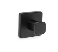Tatay Toallero de Baño Kalo 100% Inoxidable Instalación sin Taladro | Toallero Baño | Medidas 6x4,6x6 cm | Fijación Adhesiva 3M | Uso Cómodo | Resistencia 5 kg | Acabado Mate y Elegante, Negro